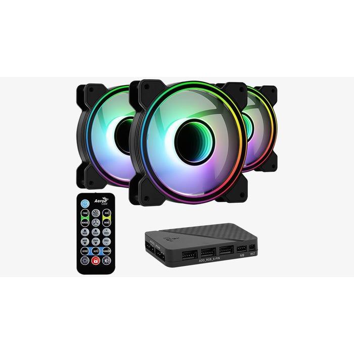 Ada Stok Aerocool Mirage 12 ARGB Pro 12CM ARGB FANS x 3 H66F HUB x 1 REMOTE