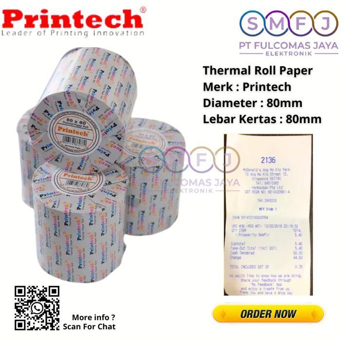 Kertas Struk Thermal 80X80 Printech Thermal Paper 80X80