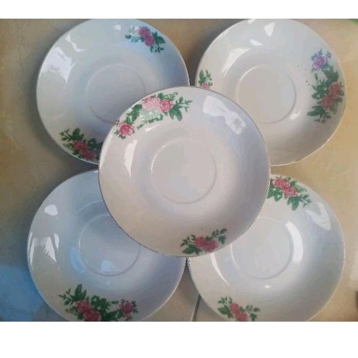 Diskon Lepek Kopi Jadul-Lepek Kaca Motif Cantik Isi 6Biji Lepek Keramik Tebal Tatakan Gelas Original