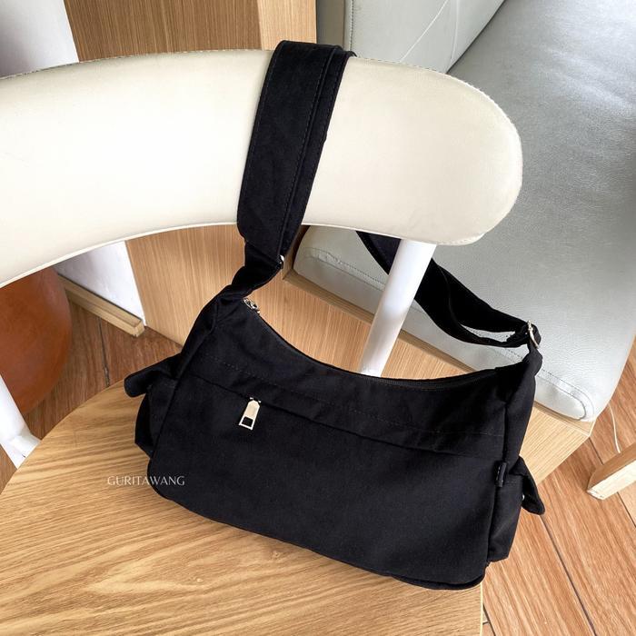 Elizabeth Collection - Guritawang Slingbag Ruby Bag Kanvas Tas Selempang & Bahu Kasual Wanita Canvas