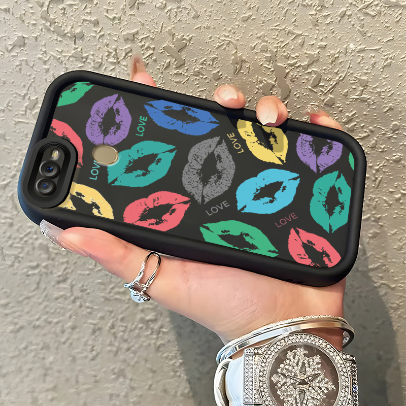 Casing Hp untuk OPPO A7 A5s A12 A12s A11K Case Bekas Bibir Warna-warni Kasing Anti Cepat Rusak silik
