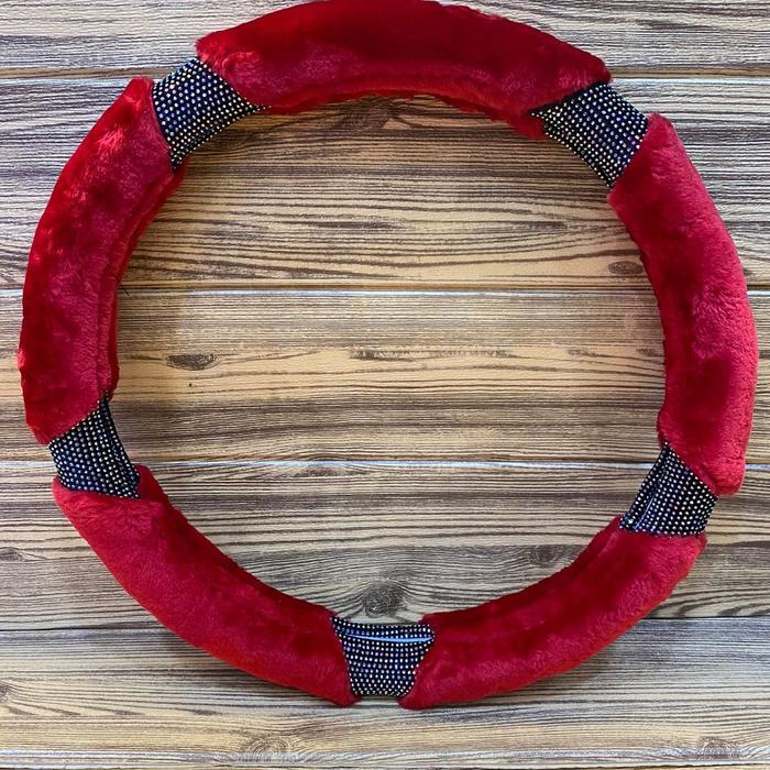 TOP" SARUNG SETIR EDGE BELUDRU BLING MERAH
