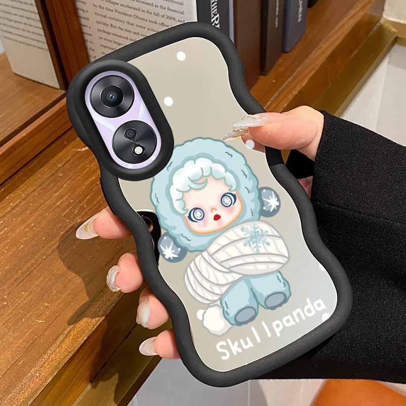 Casing Untuk OPPO A78 Case Casing HP Pola Boneka kecil Kesing Cesing Macaron Mirror Kasing Silikon S