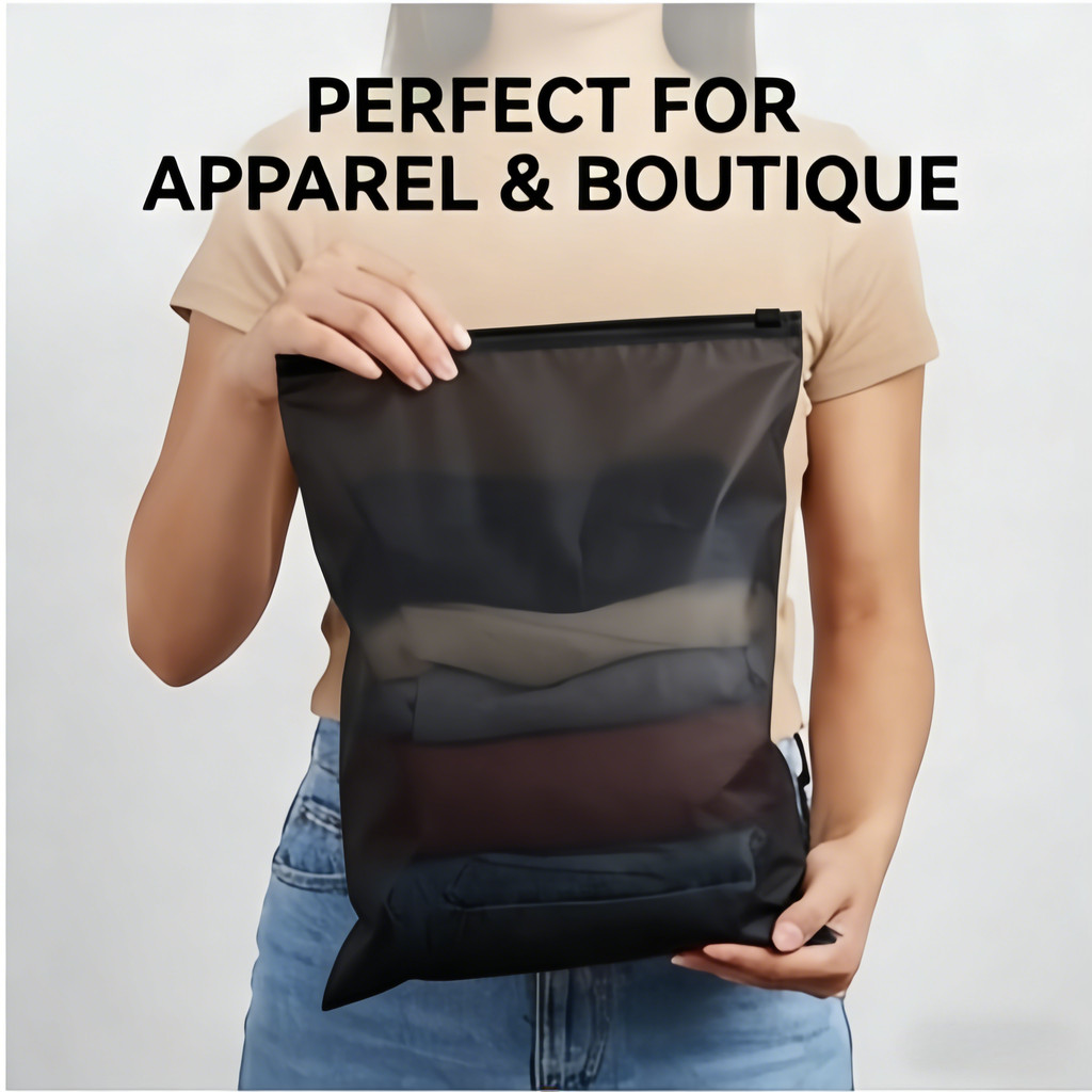 Customized Colorful frosted storage bags underwear clothing packaging bags private custom ziplock