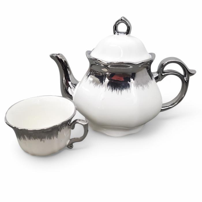 Set Teko Teh Keramik 1 Teko 6 Cangkir - Tea Set Gaya Eropa Estetik Klasik