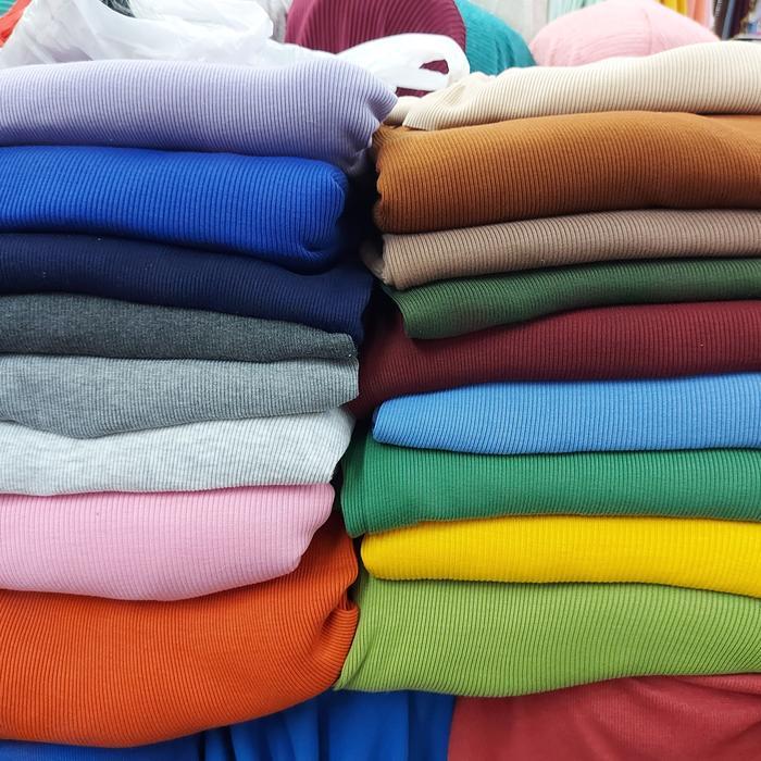 Kain Bahan Kaos Knit Rib/Bahan Kaos Rib Harga Per 1 Mtr