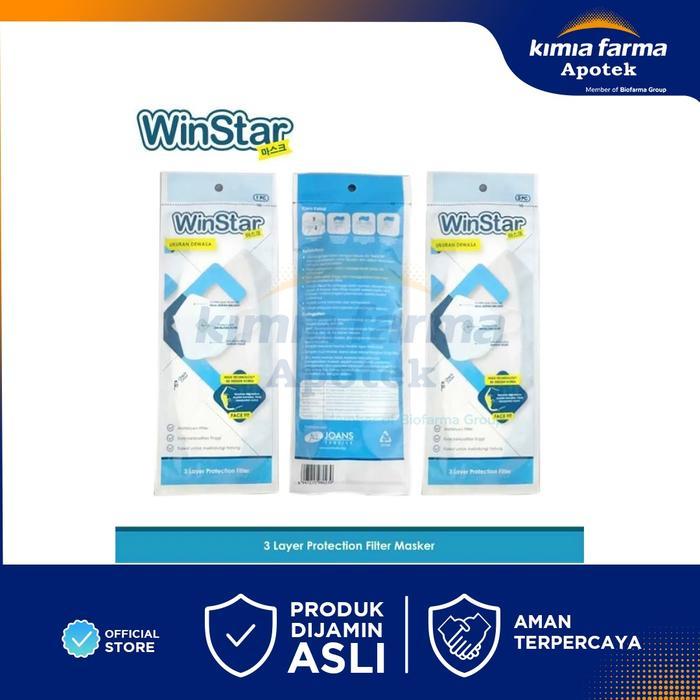 WINSTAR MASKER 3 PLY WARNA PUTIH SACHET ISI 5 PCS / MASKER / KIMIA FARMA