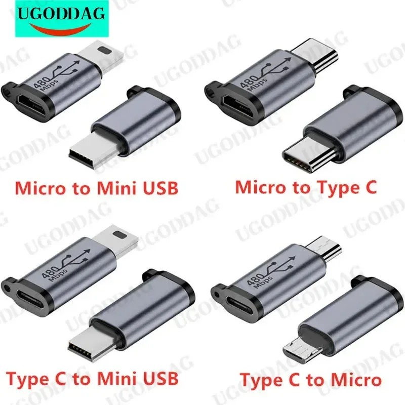 Type C to Micro USB/TypeC Female to Mini USB/Micro USB Female to Type C/Micro USB Female Mini USB
