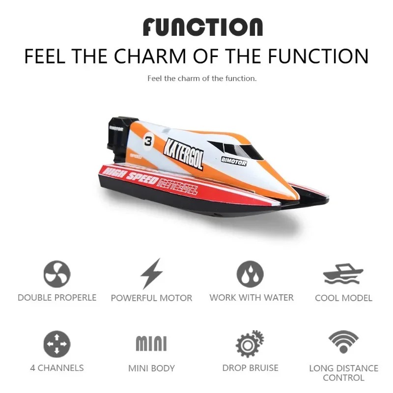 Pankeda 3313 2.4Ghz Mini RC Boat Radio Control F1 Racing Boat Rechargeable Ship RTR Gift Box