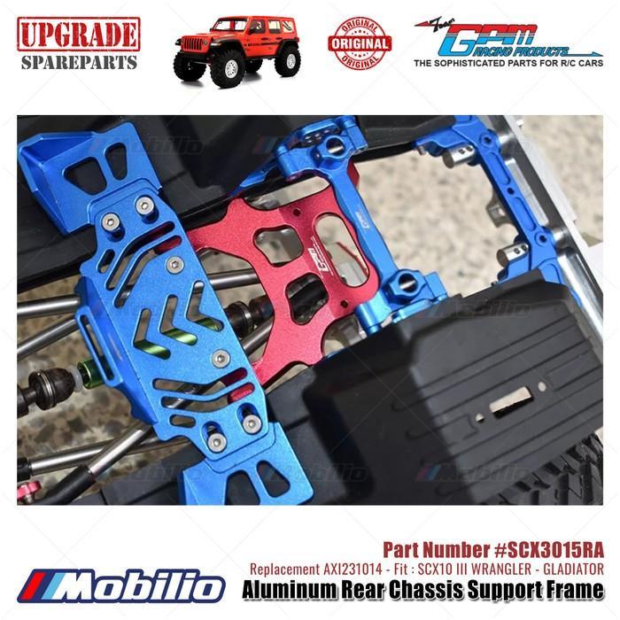 GPM Part #SCX3015RA Aluminum Rear Chassis Support Frame Axial SCX10 III Jeep Wrangler - Gladiator