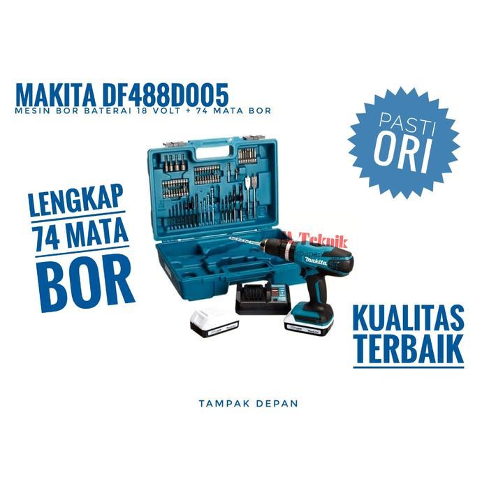 Bor cas Baterai 18 Volt Makita DF488D005 cordless drill DF 488 13 mm