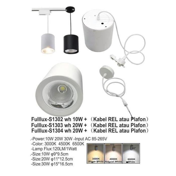 Lampu Gantung Led 20Watt Cob Kabel Rell / Downlight Outbow Kabel Rell #Gratisongkir