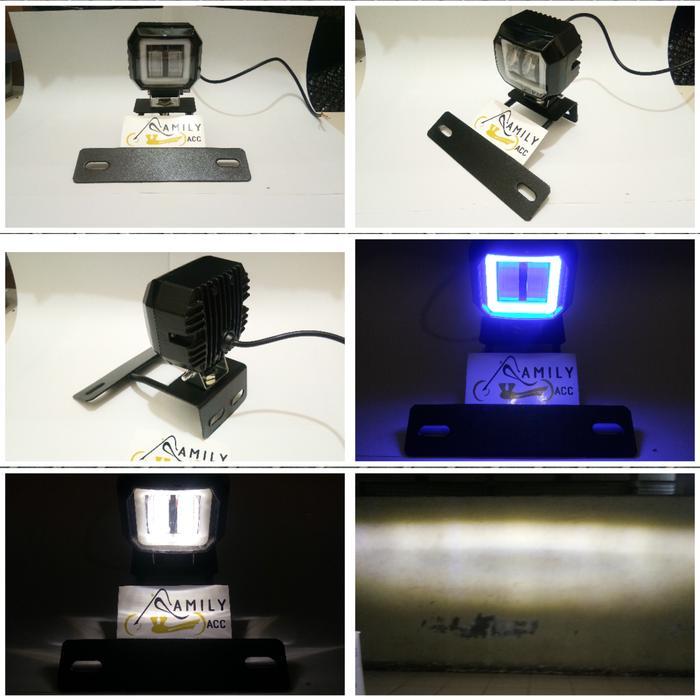 Breket Lampu Plat Nomor Rx King + Lampu Tembak Daymaker Mini Kotak Rxk