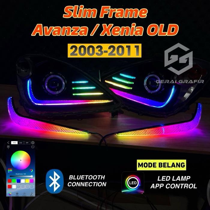 PREMIUM Frame Slim Avanza Xenia Old / Alis Mobil Akrilik Avanza Xenia Old Lampu Aksesoris