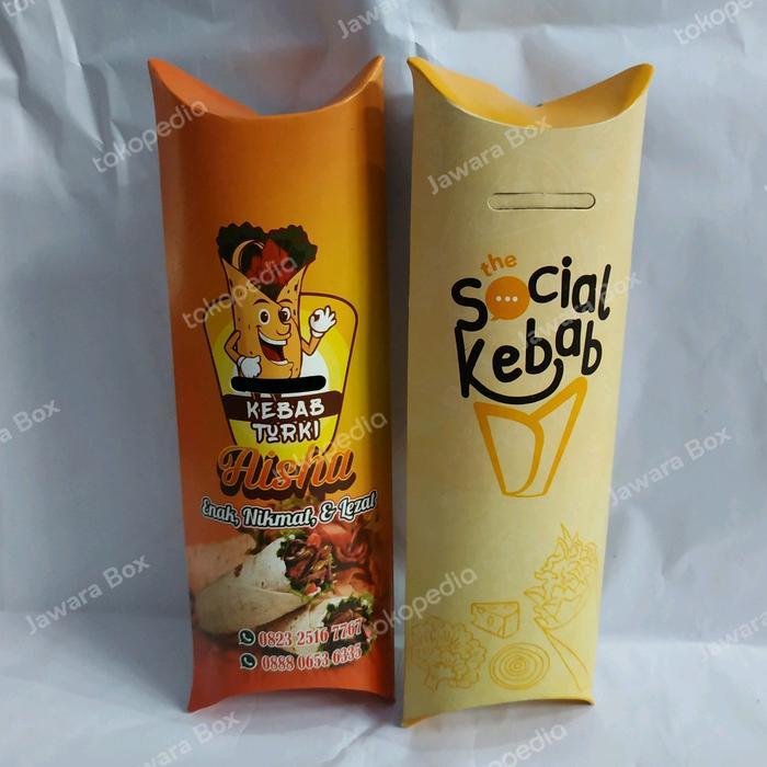 CETAK CUSTOM DUS KEMASAN KEBAB UKURAN JUMBO DUS KEBAB JUMBO TARIKAN 1000PCS