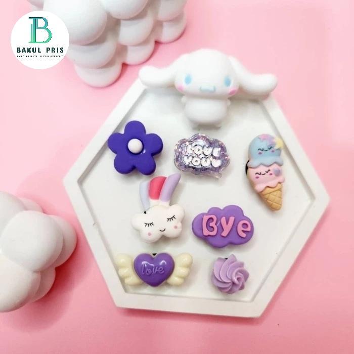 Promo Jibbitz Crocs Set 8-10Pcs 3D Jibbitz Sanrio Set Jibbitz Pin Sandal Baim Aksesoris Sepatu
