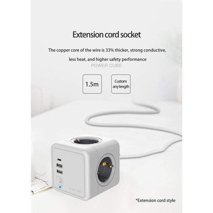 POWERCUBE STOP KONTAK KABEL POWERCUBE EXTENDED USB 1,5M STOP KONTAK READY