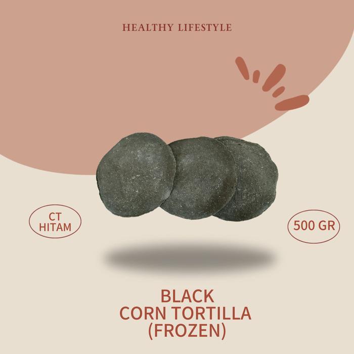Black Corn Tortilla Frozen (Kulit Nachos), 100% Jagung, 500gr, 15cm