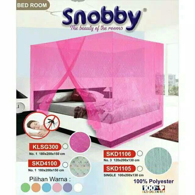 DISKON siap kirim - snobby kelambu tile single snowbay 120x200x130 cm jaring kain halus tebal anti