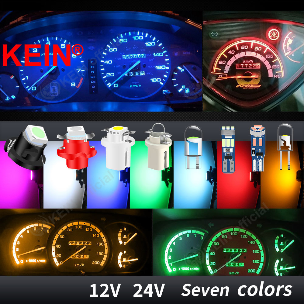KEIN 10PCS 12V 24V T3 T4.2 T4.7 T5 B8.5D B8.4 B8.4D B8.3 B8.5 T4 509T bX8.4d W3W Led Bulb Instrument