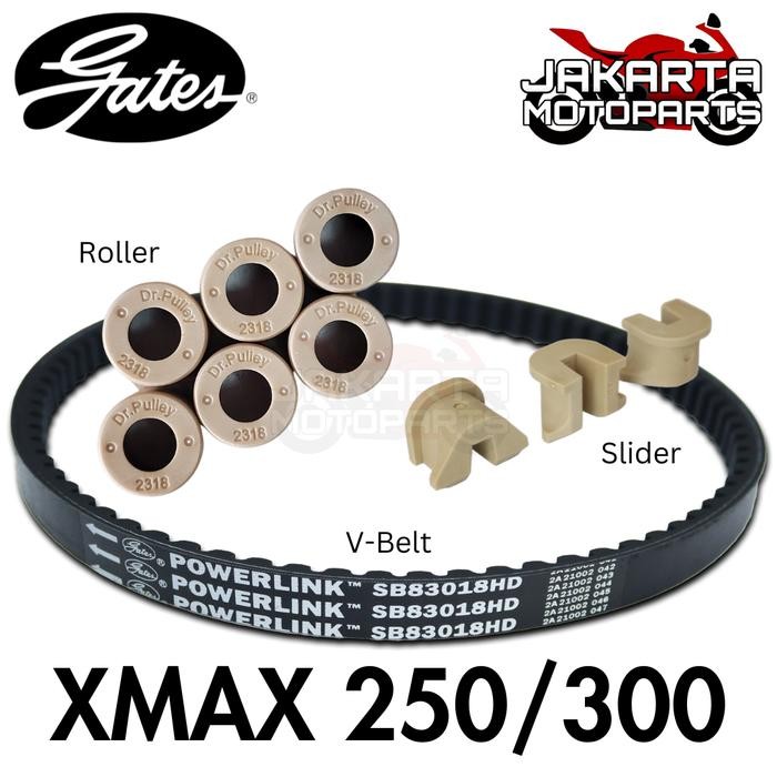 Paket Cvt Kirian Xmax 250 V-Belt Roller Slider Gates Dr Pulley Xmax250 Xmax300
