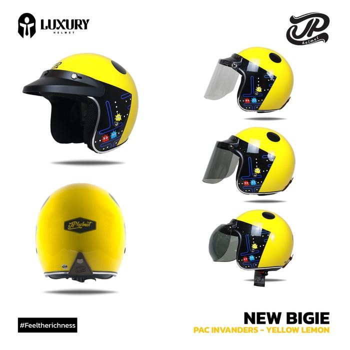 (Gratisvisor) - Helm Bogo - Helm Jpx Retro New Bigie - Pac Invaders