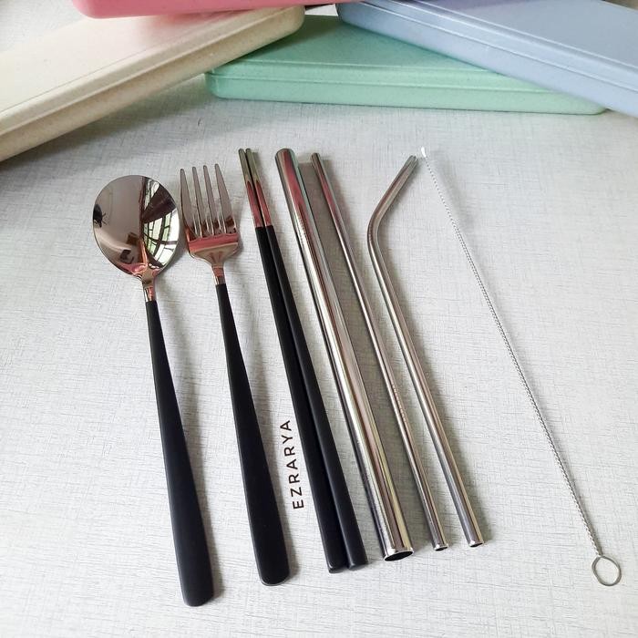EZRARYA Sendok Garpu Sumpit Korea Set 8 in 1