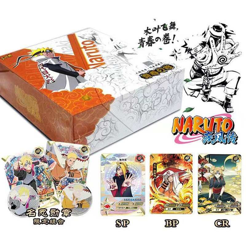 KAYOU Original Anime Naruto Cards Children's Day Youth Scroll Gift Box SCR Card Medal Uzumaki Naruto