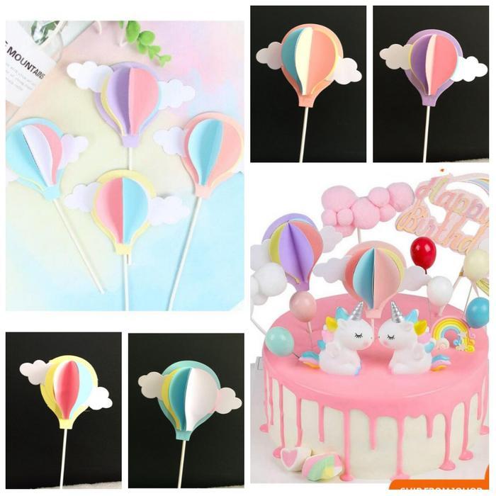 Topper kue balon udara Unicorn