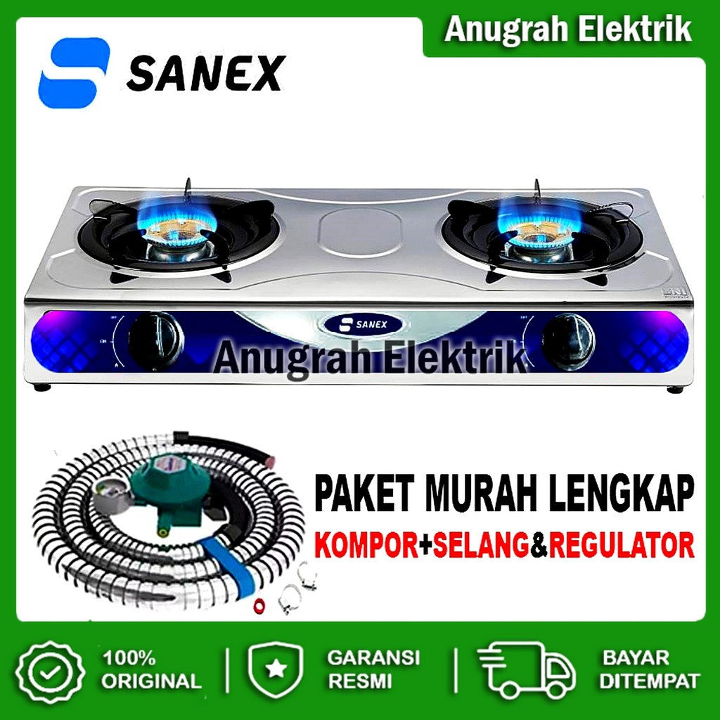 Kompor gas sanex 2 tungku / kompor gas 2 tungku murah promo cuci gudang / kompor 2 tungku / kompor d