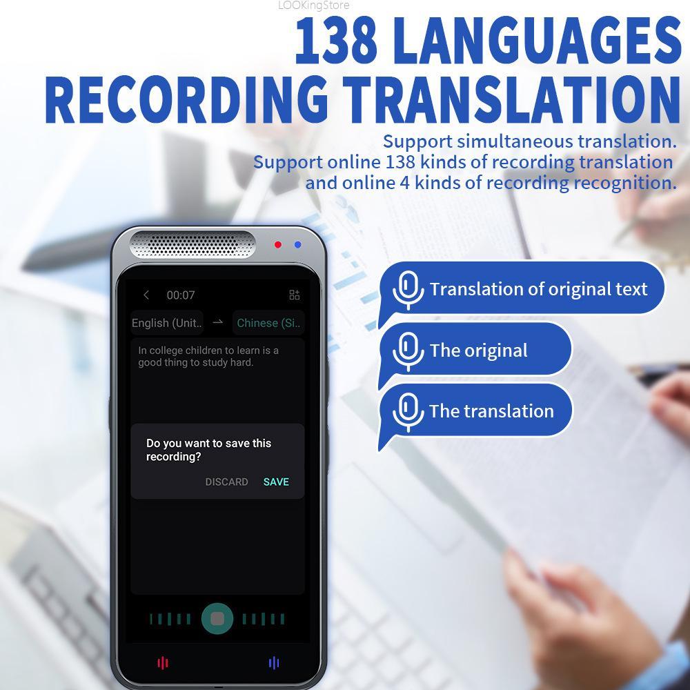 Vormor Z6 Portable Accurate Voice Translator 138 Language Online 17 Language Offline Smart Translato