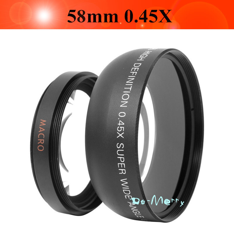Universal 2in1 0.45x 58mm Wide Angle Macro Lens wide-angle lente for Canon T4 T3i 40D 400D 350D 1000