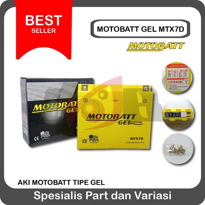 Accu Motobatt Gel Mtx7D Gm7B-4B 7Ah Aki Tiger Nouvo Scorpio Tossa Terbaru
