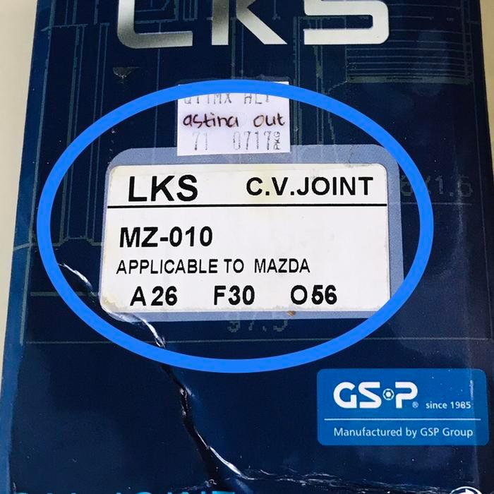 Cv Joint Out As Roda Luar Mazda Astina Lantis