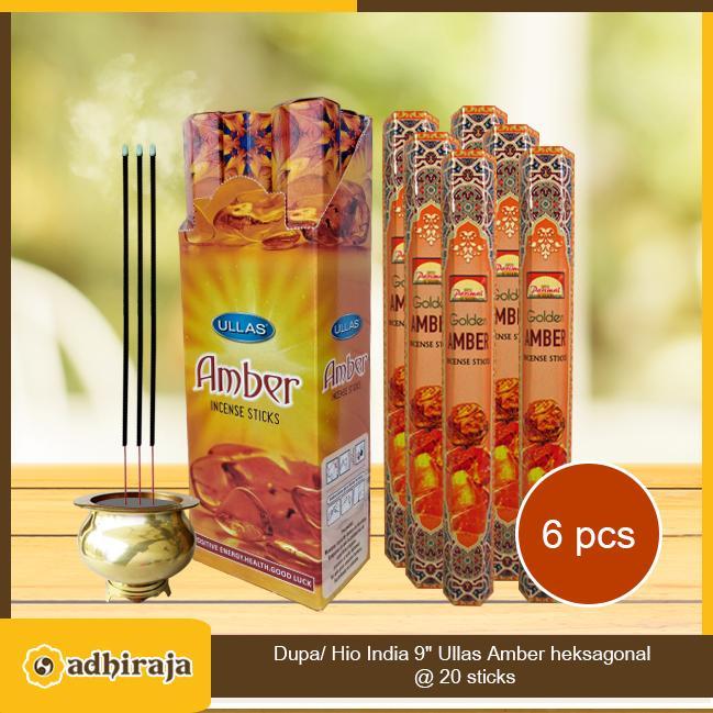 Dupa Hio India Wangi Amber Ullas hexagon 1 box isi 6pcs @20 sticks