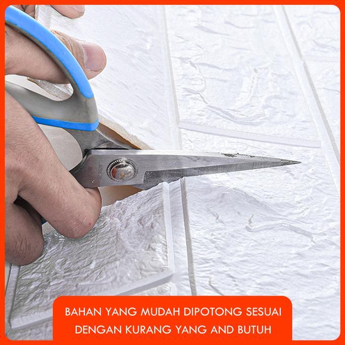 NEW [ISI 10 PCS] WALLPAPER 3D FOAM BATA PUTIH 3D TEXTURE XPE FOAM WALLPAPER STICKER WALLFOAM 3D
