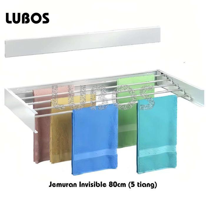 LUBOS Jemuran Baju Invisible Dinding Gantung Lipat Pipih Tarik Apartemen Apartment Space Saving