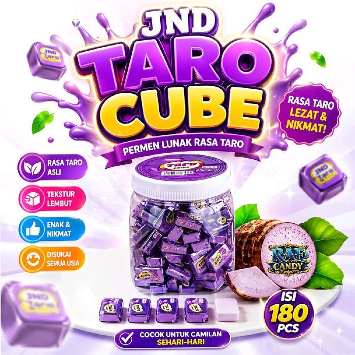 SPECIAL [ JND ] MILK CHOCO TARO CUBE 120 Pcs Candy Toples Susu permen tiup permen dorat