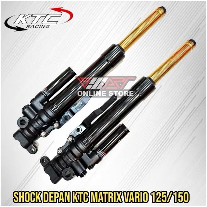 SHOCK DEPAN VARIO 125 / 150 KTC RACING MATRIX ORIGINAL KTC - HITAM/GOLD KTC RACING