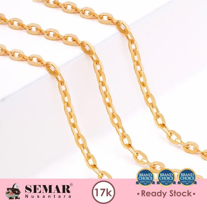 TERLARIS Kalung Emas Rantai Rolona Polos Gold 17K Semar Nusantara READY