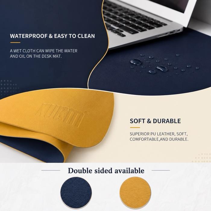 Triple W 120x60cm Leather Mousepad Desk Mat Mouse Pad Double Side