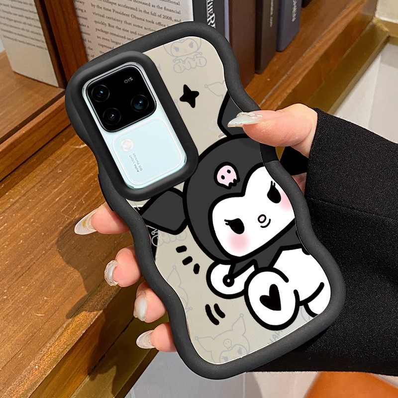 Casing Untuk VIVO V30 5G V30 Pro 5G Case Casing HP Pola Bubuk Hitam Peri Kesing Cesing Macaron Mirro