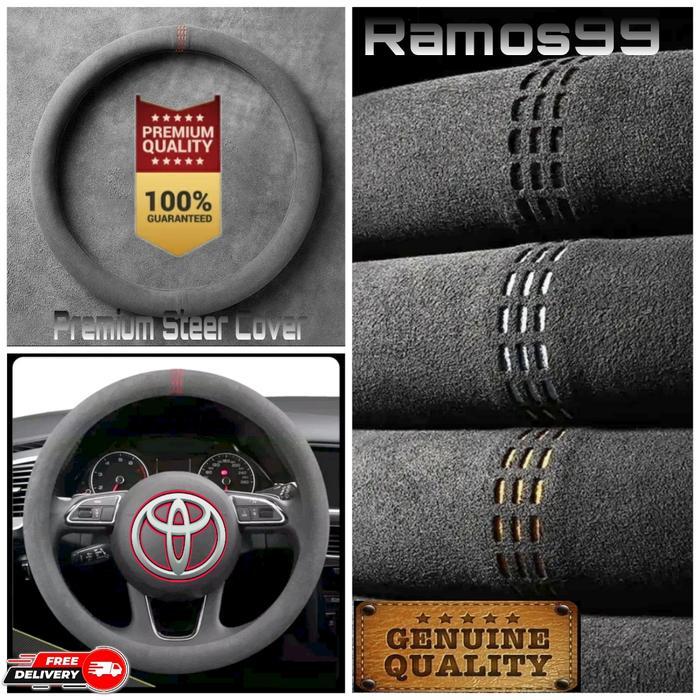 // Toyota Kijang Kapsul Cover Stir Mobil Kulit Domba Asli Suede Leather //