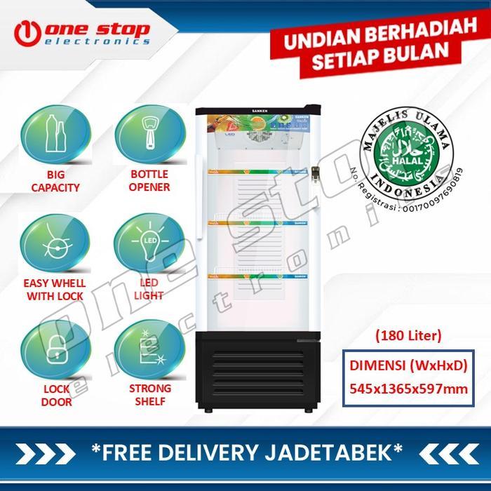SANKEN SRS-189-BK/MR Showcase 180L - Hitam