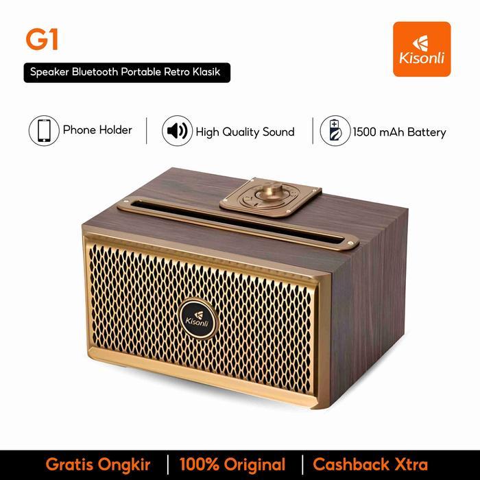 Kisonli - Speaker Bluetooth Wireless Portable Retro Klasik - G1