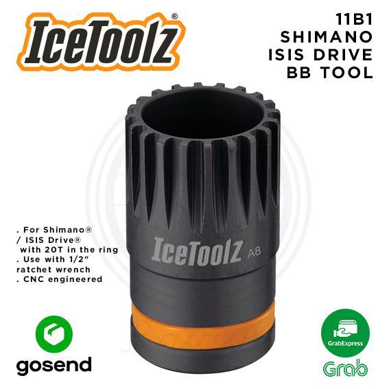 ICETOOLZ BB Tool ISIS Driver Shimano Alat Buka BB Kotak Shimano ISIS Sepeda 11B1 1/2" Drive Ratchet