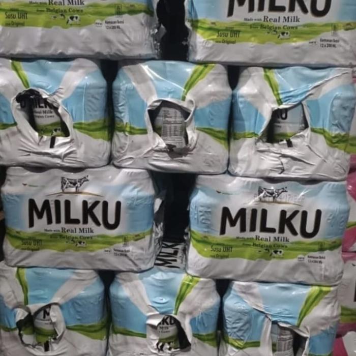 Milku Original 1 Dus Isi 12 Botol @ 200 Ml Produksi Pt Wings Food Susu Uht