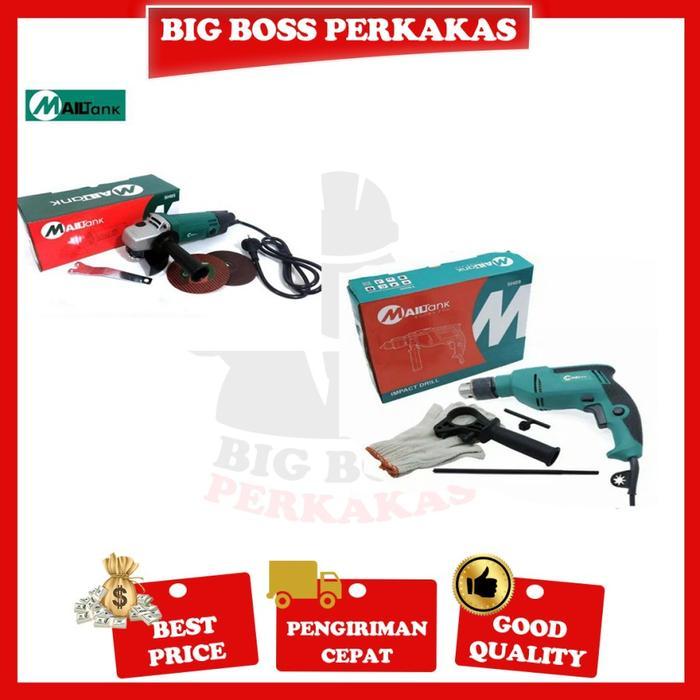 Mailtank Paket Bor 13Mm + Gerinda Tangan Mesin Drill Grinder