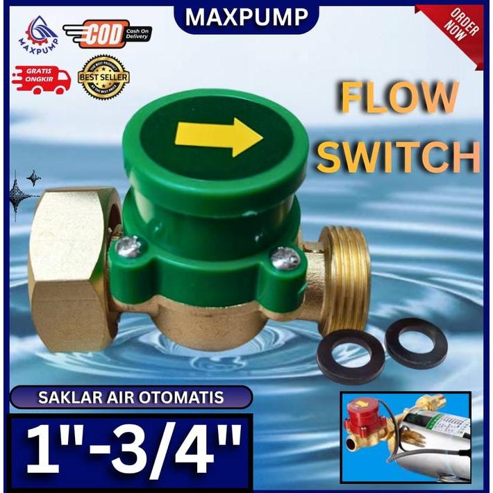 Maxpump Flow Switch 1 - 3/4 Saklar Otomatis Pompa Air Water Flow Switch Sensor Otomatis Pompa Air