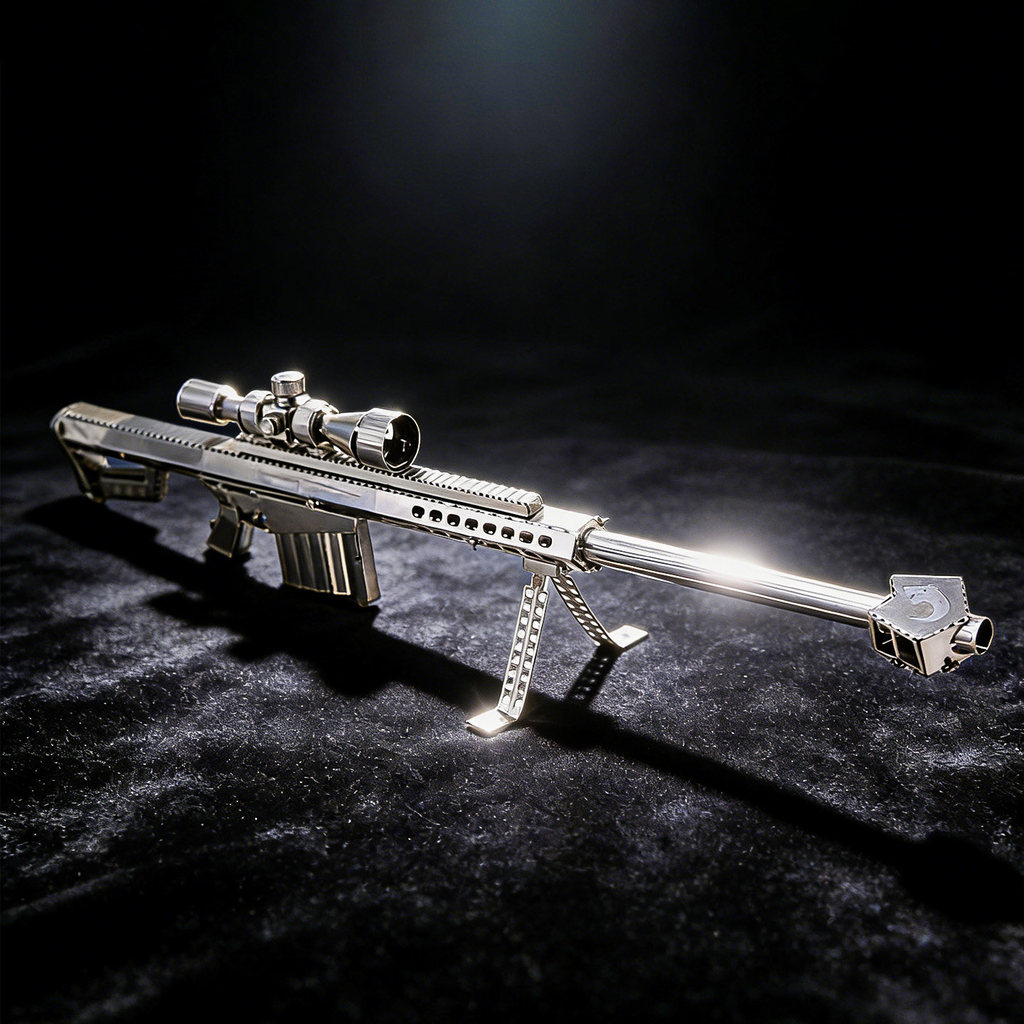 3D Metal Puzzle DIY Handmade Barrett Sniper Rifle Military Assembly el utting Kits Puzzle Toys